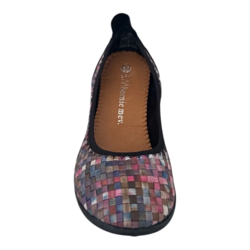 bernie mev. Multicolor Woven Ballet Flat with Black Trim